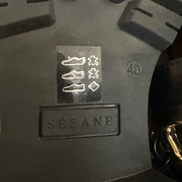 Sezane Amy Leather Loafers with Gold Accents - Picture 8 of 9